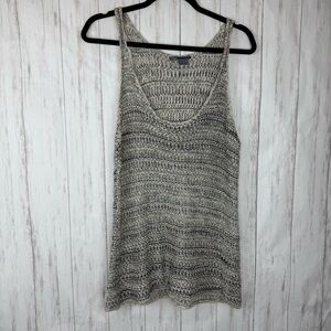 Vince linen and silk blend knit gray tank Small